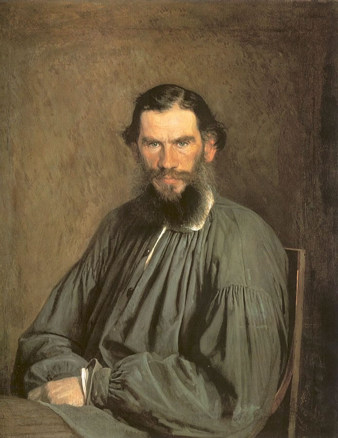 Portrait of Leo Tolstoy - Description painting by Ivan Kramskoi