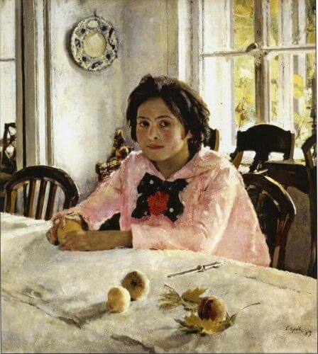 "Girl with peaches", Valentin Serov - Painting Description