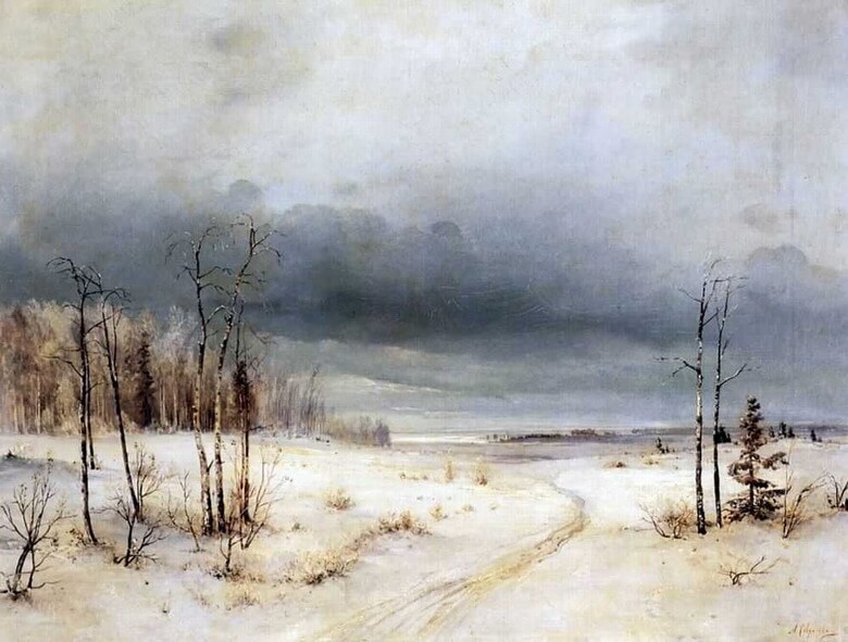 Alexey Savrasov "Winter" - Painting Description