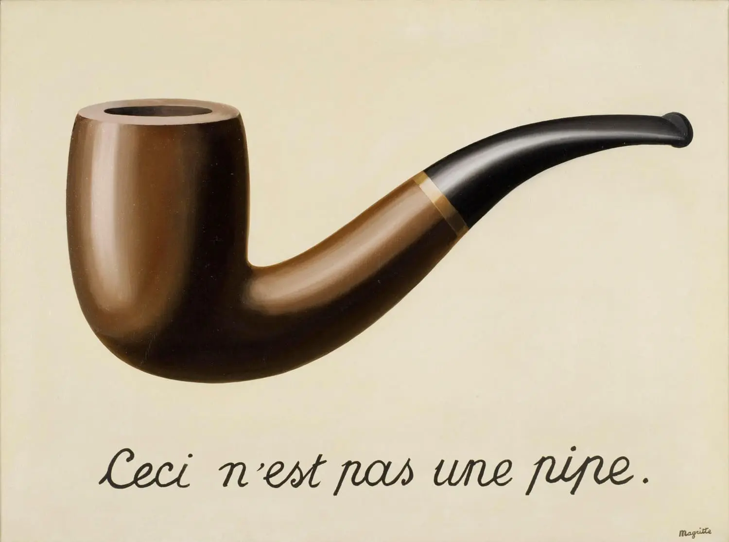 "The Treachery of images (This is not a pipe)", Rene Magritte - Description of the Painting