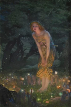 Painting "Midsummer Eve", Edward Robert Hughes - Analysis