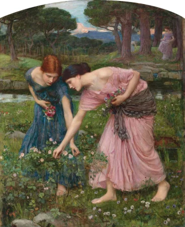 Pluck Roses As Soon As Possible, John William Waterhouse - Description of the Painting