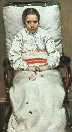 Sick Girl, Christian Krohg - Description of the Painting