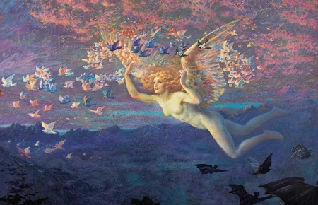 Wings of the Morning, Edward Robert Hughes - Description of the Painting