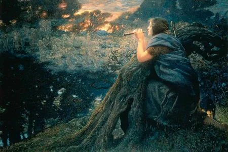 Fantasy in Twilight, Edward Robert Hughes - Description of the Painting