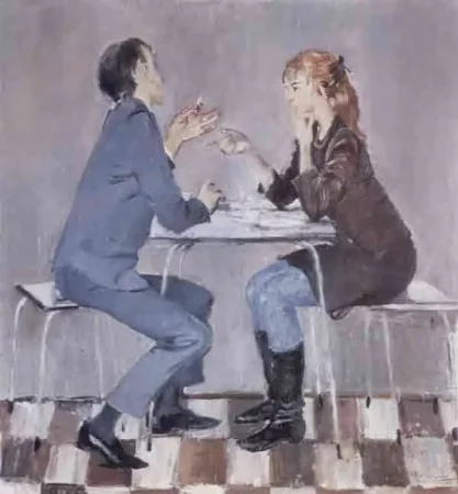 Dispute, Yuri Pimenov - Description of the Painting