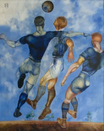 Football, Yuri Ivanovich Pimenov - Description of the Painting