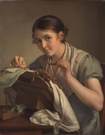 The Lacemaker, Tropinin - Description of the Painting