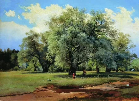 The Sunlit Willows, Ivan Shishkin - Description of the Painting