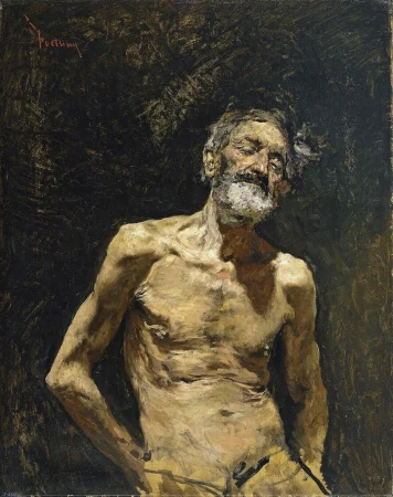 Beggar old man in the sun, Mariano Fortuny - Description of the Painting