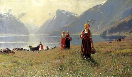 Summer day, Hans Dahl - Description of the Painting