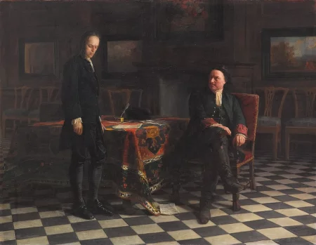 Peter I interrogates Tsarevich Alexei Petrovich in Peterhof, Nikolai Ge